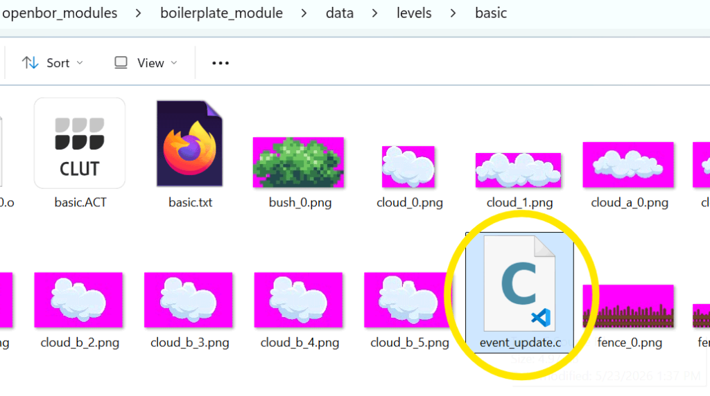 Folder location.